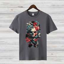 Totenkopf Kunst T-Shirt | Gothic Skull Shirt | Mystisches Design | Statement Shirt für Fans düsterer Ästhetik