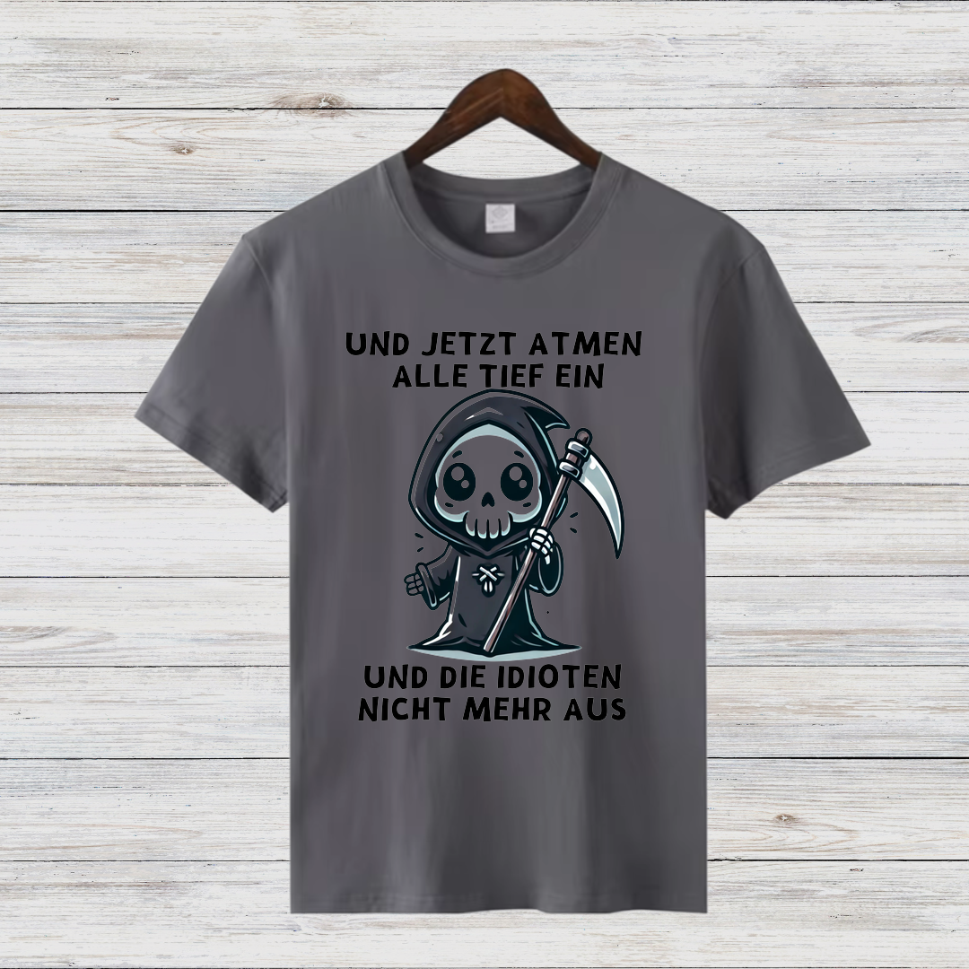 Sensenmann Shirt | Humorvolles Statement | Lustiges Winterdesign | Damen T-Shirt für kalte Tage