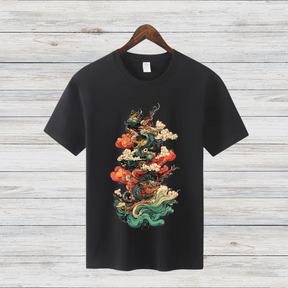 Mystischer Drachenbaum | Asiatisches Kunst T-Shirt | Fantasievolles Design | Stilvolles Baumwollshirt für Wintertage