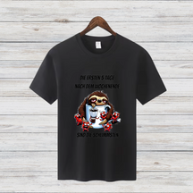 Faultier Kaffeeliebhaber | Lustiges T-Shirt | Statement Shirt für Morgenmuffel | Humorvolles Design für kalte Tage