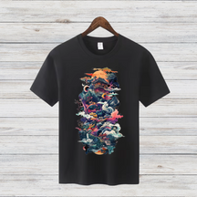 Mystisches Japan Shirt | Fantasievolles Kunst-Design | Asiatische Ästhetik | Stilvolles Baumwollshirt für den Winter