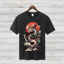 Mystischer Drache | Japanisches Kunst T-Shirt | Asiatisches Drachenmotiv | Stilvolles Statement Shirt für Fantasy-Fans