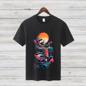 Mystischer Drachengeist | Künstlerisches Fantasy T-Shirt | Stilvolles Winter-Shirt | Asiatisches Drachenmotiv | Baumwollshirt für Fantasy-Fans