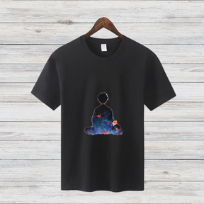 Meditierender Traum | Künstlerisches T-Shirt | Spirituelles Design | Stilvolles Statement Shirt für kalte Tage