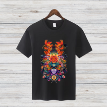 Mystisches Winter-T-Shirt | Fantasievolles Design | Kunstvolles Baumwollshirt | Stilvolles Statement für kalte Tage