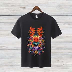 Mystisches Winter-T-Shirt | Fantasievolles Design | Kunstvolles Baumwollshirt | Stilvolles Statement für kalte Tage