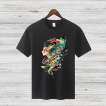 Mystisches Kunst T-Shirt | Fantasievolles Design | Stilvolles Statement Shirt | Winter Fashion für Damen