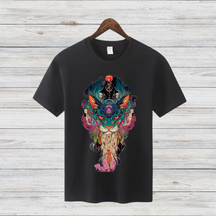 Mystische Katzenkunst | Trendiges Wintershirt | Spirituelles Design | Statement Shirt für Kreative