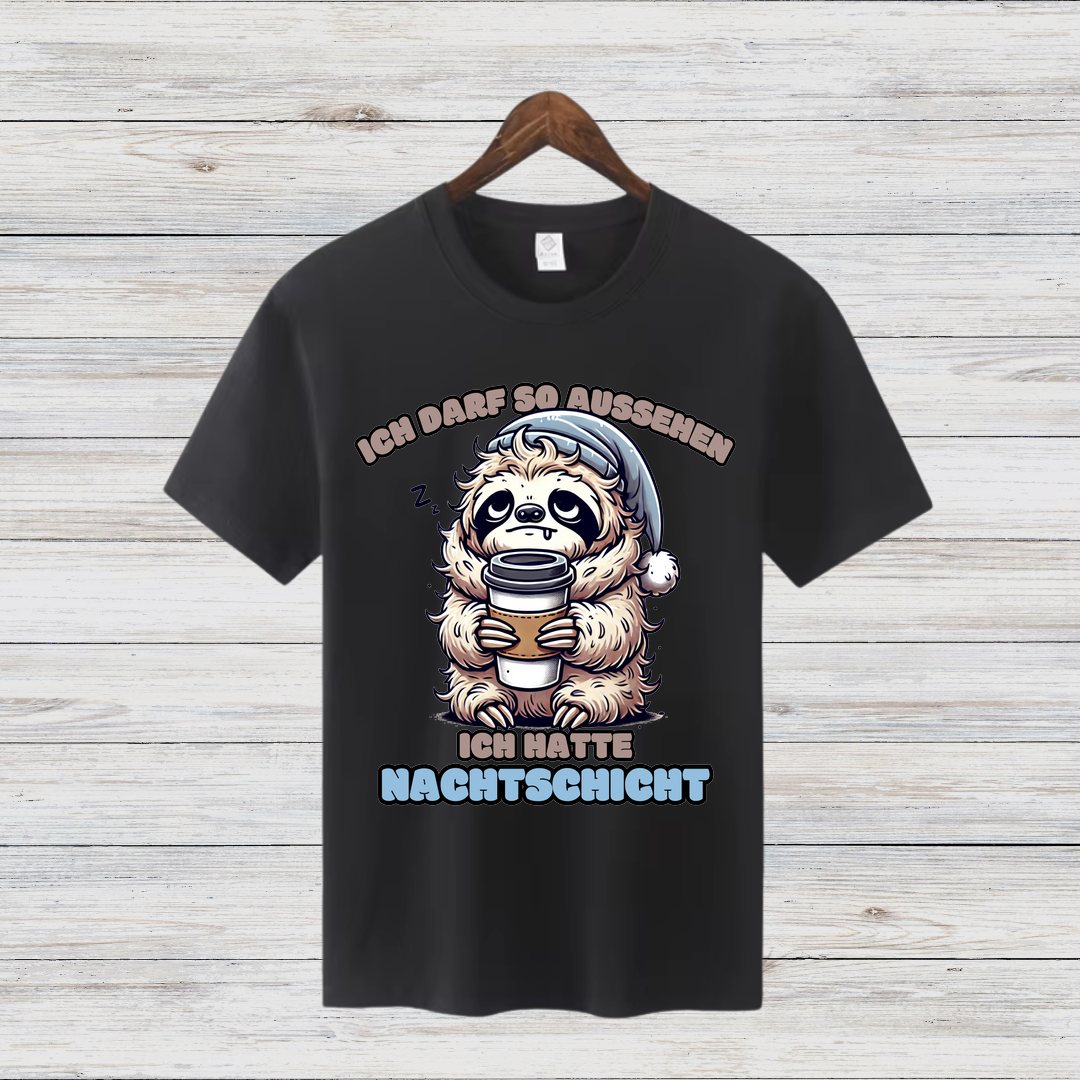 Faultier Nachtschicht | Lustiges Wintershirt | Humorvolles Faultier Design | Statement Shirt für kalte Tage