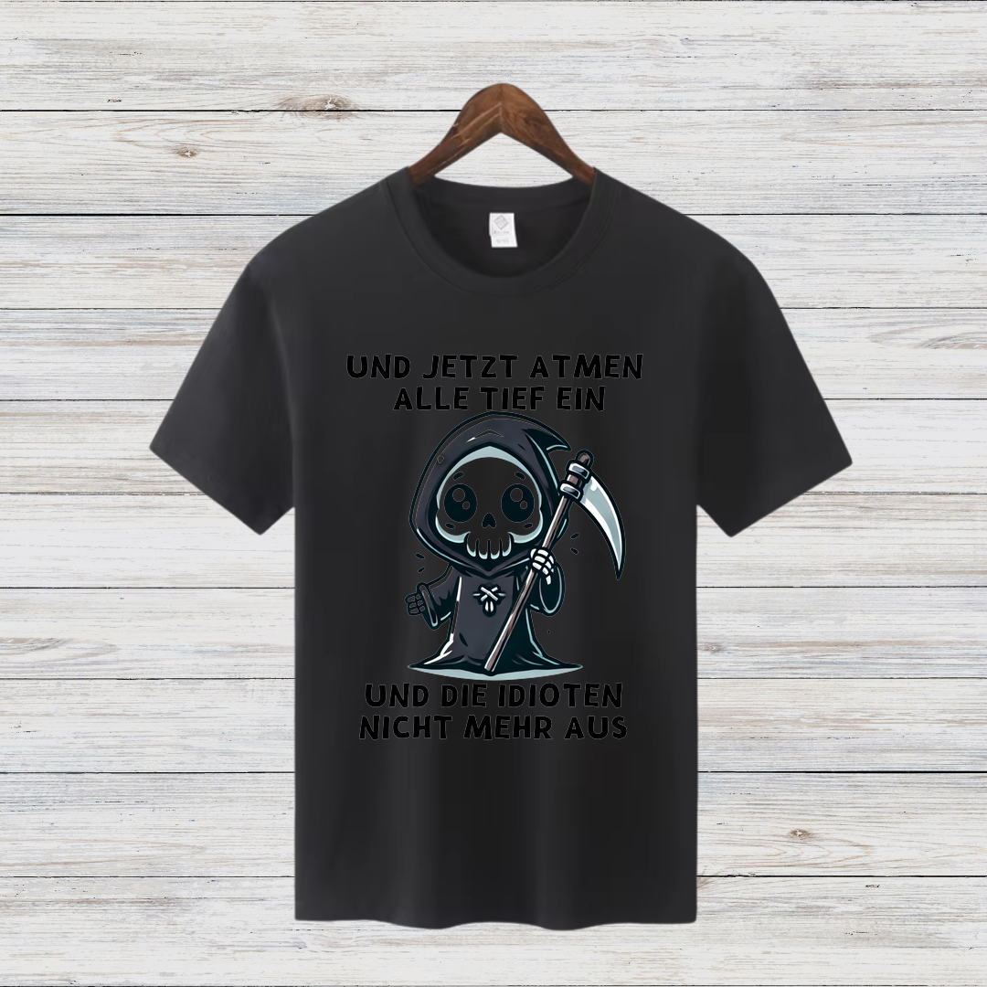 Sensenmann Shirt | Humorvolles Statement | Lustiges Winterdesign | Damen T-Shirt für kalte Tage