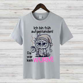 Müde Eule Shirt | Lustiges Statement T-Shirt | Humorvolles Design für Morgenmuffel | Perfekt für kalte Wintertage