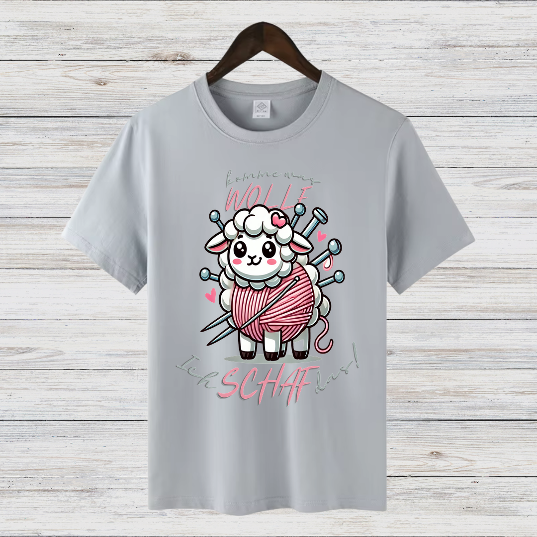 Komm Wolle | Süßes Schaf Shirt | Humorvolles Strickdesign | Lustiges Wintershirt für Damen