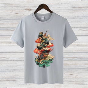 Mystischer Drachenbaum | Asiatisches Kunst T-Shirt | Fantasievolles Design | Stilvolles Baumwollshirt für Wintertage