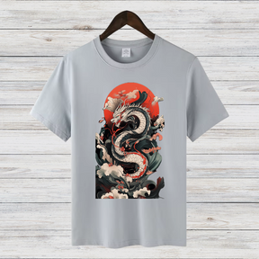 Mystischer Drache | Japanisches Kunst T-Shirt | Asiatisches Drachenmotiv | Stilvolles Statement Shirt für Fantasy-Fans