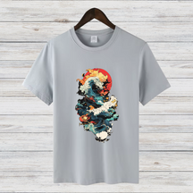 Japanische Welle | Künstlerisches T-Shirt | Stilvolles Design | Trendiges Shirt für Kunstliebhaber