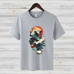 Japanische Welle | Künstlerisches T-Shirt | Stilvolles Design | Trendiges Shirt für Kunstliebhaber
