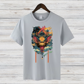 Mystischer Drachengeist | Asiatisches Kunst T-Shirt | Stylisches Fantasy Shirt | Statement Shirt für Drachenfans