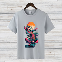 Mystischer Drachengeist | Künstlerisches Fantasy T-Shirt | Stilvolles Winter-Shirt | Asiatisches Drachenmotiv | Baumwollshirt für Fantasy-Fans