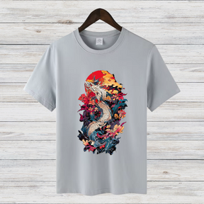 Mystischer Drache | Japanisches Kunst T-Shirt | Asiatisches Design Shirt | Cooles Statement Shirt für Winter | Streetwear für Männer