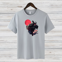 Mystische Kriegerin | Kunstvolles Fantasy-Shirt | Japanisches Design | Stilvolles Statement-Shirt für den Winter