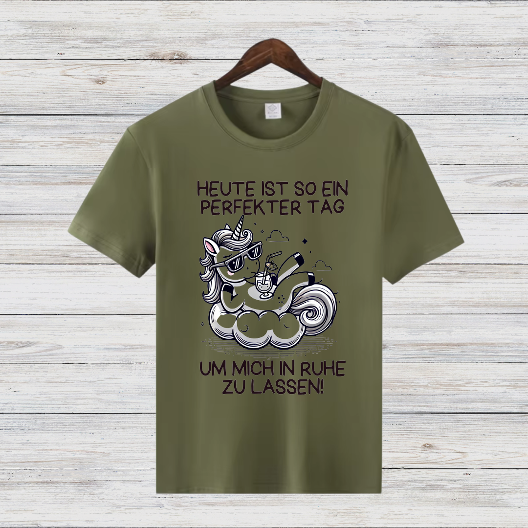 Perfekter Tag Einhorn | Lustiges Statement Shirt | Humorvolles Design | Bequemes Baumwollshirt für Damen