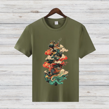 Mystischer Drachenbaum | Asiatisches Kunst T-Shirt | Fantasievolles Design | Stilvolles Baumwollshirt für Wintertage