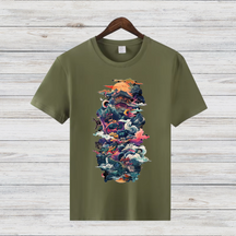 Mystisches Japan Shirt | Fantasievolles Kunst-Design | Asiatische Ästhetik | Stilvolles Baumwollshirt für den Winter
