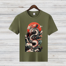 Mystischer Drache | Japanisches Kunst T-Shirt | Asiatisches Drachenmotiv | Stilvolles Statement Shirt für Fantasy-Fans