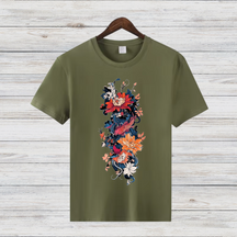 Japanisches Drachen Shirt | Stilvolles T-Shirt mit Drachenmotiv | Asiatische Kunst | Baumwollshirt für den Winter