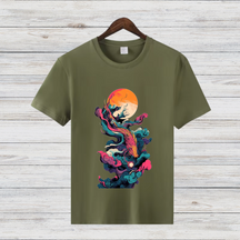 Mystischer Drachengeist | Künstlerisches Fantasy T-Shirt | Stilvolles Winter-Shirt | Asiatisches Drachenmotiv | Baumwollshirt für Fantasy-Fans
