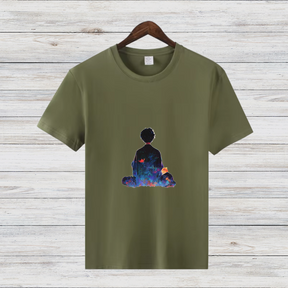 Meditierender Traum | Künstlerisches T-Shirt | Spirituelles Design | Stilvolles Statement Shirt für kalte Tage