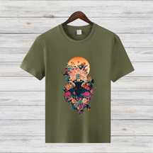 Mystisches Blumenmotiv | Künstlerisches T-Shirt | Stilvolles Design für den Winter | Fashion-Statement für Kreative