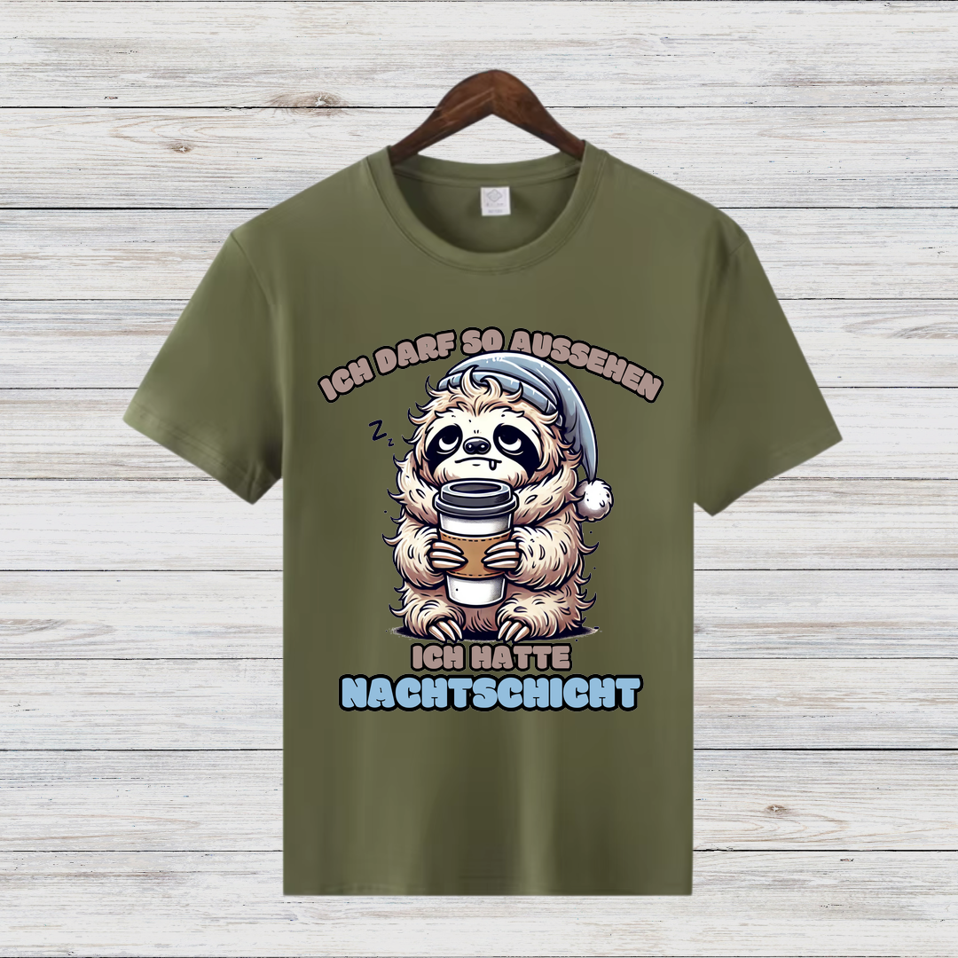 Faultier Nachtschicht | Lustiges Wintershirt | Humorvolles Faultier Design | Statement Shirt für kalte Tage