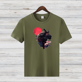 Mystische Kriegerin | Kunstvolles Fantasy-Shirt | Japanisches Design | Stilvolles Statement-Shirt für den Winter