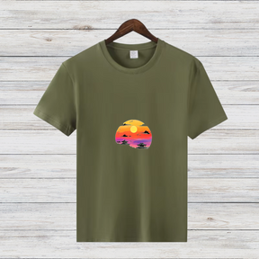 Japan Sonnenuntergang Shirt | Minimalistisches T-Shirt | Asiatisches Design | Stilvolles Statement Shirt für den Winter