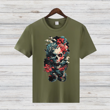 Totenkopf Kunst T-Shirt | Gothic Skull Shirt | Mystisches Design | Statement Shirt für Fans düsterer Ästhetik
