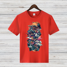 Mystisches Japan Shirt | Fantasievolles Kunst-Design | Asiatische Ästhetik | Stilvolles Baumwollshirt für den Winter