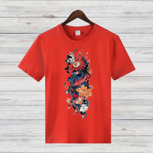 Japanisches Drachen Shirt | Stilvolles T-Shirt mit Drachenmotiv | Asiatische Kunst | Baumwollshirt für den Winter