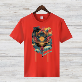 Mystischer Drachengeist | Asiatisches Kunst T-Shirt | Stylisches Fantasy Shirt | Statement Shirt für Drachenfans