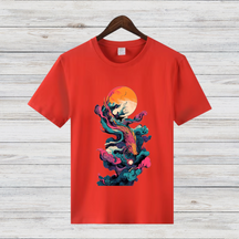 Mystischer Drachengeist | Künstlerisches Fantasy T-Shirt | Stilvolles Winter-Shirt | Asiatisches Drachenmotiv | Baumwollshirt für Fantasy-Fans