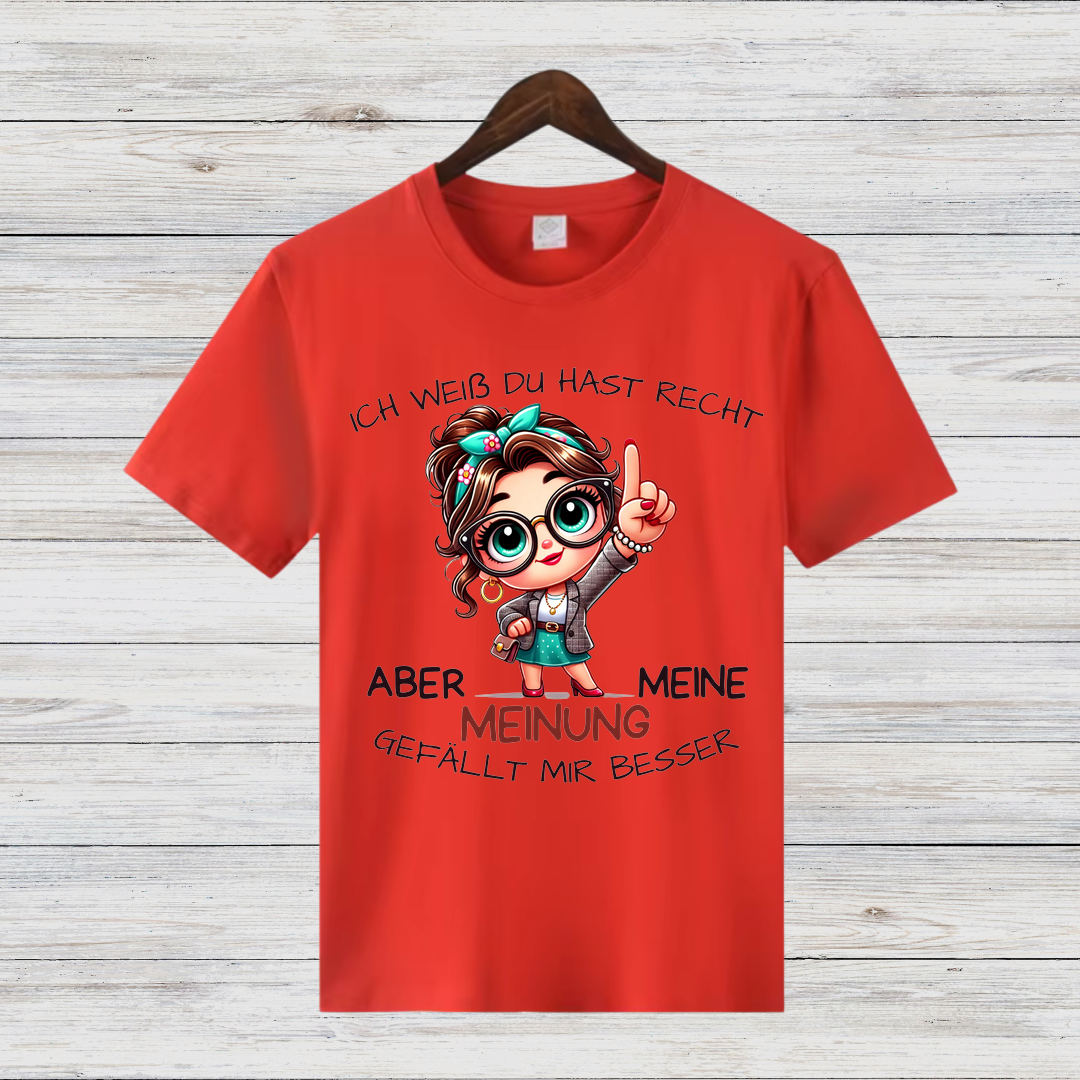 Ich weiß, du hast Recht | Lustiges Statement Shirt | Humorvolles Design | Damen T-Shirt aus Baumwolle