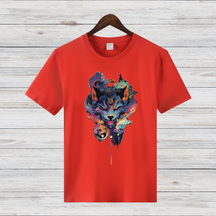 Mystischer Wolf | Kunstvolles T-Shirt | Spirituelles Wolfsmotiv | Stilvolles Statement Shirt für Tierliebhaber