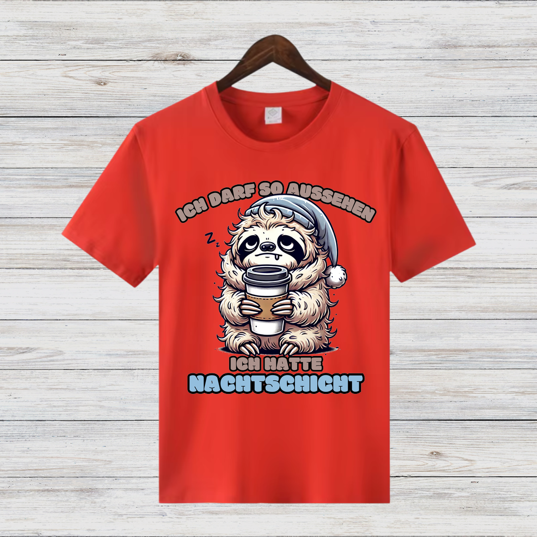 Faultier Nachtschicht | Lustiges Wintershirt | Humorvolles Faultier Design | Statement Shirt für kalte Tage