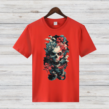 Totenkopf Kunst T-Shirt | Gothic Skull Shirt | Mystisches Design | Statement Shirt für Fans düsterer Ästhetik