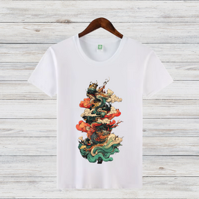 Mystischer Drachenbaum | Asiatisches Kunst T-Shirt | Fantasievolles Design | Stilvolles Baumwollshirt für Wintertage