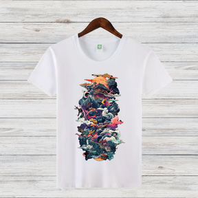 Mystisches Japan Shirt | Fantasievolles Kunst-Design | Asiatische Ästhetik | Stilvolles Baumwollshirt für den Winter
