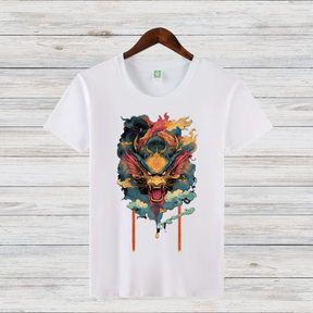 Mystischer Drachengeist | Asiatisches Kunst T-Shirt | Stylisches Fantasy Shirt | Statement Shirt für Drachenfans