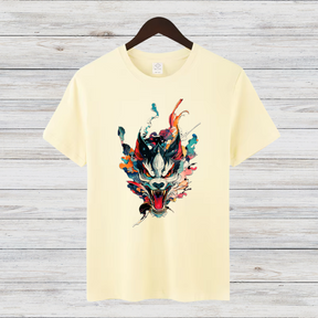 Mystischer Wolf | Kunstvolles T-Shirt | Japanisches Design | Stylisches Statement Shirt für Wintertage