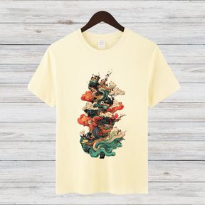 Mystischer Drachenbaum | Asiatisches Kunst T-Shirt | Fantasievolles Design | Stilvolles Baumwollshirt für Wintertage