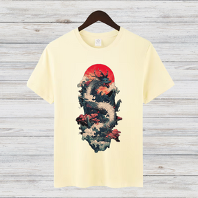 Mystischer Drache | Asiatisches Kunst T-Shirt | Fantasy Design | Stilvolles Statement Shirt für Wintertage